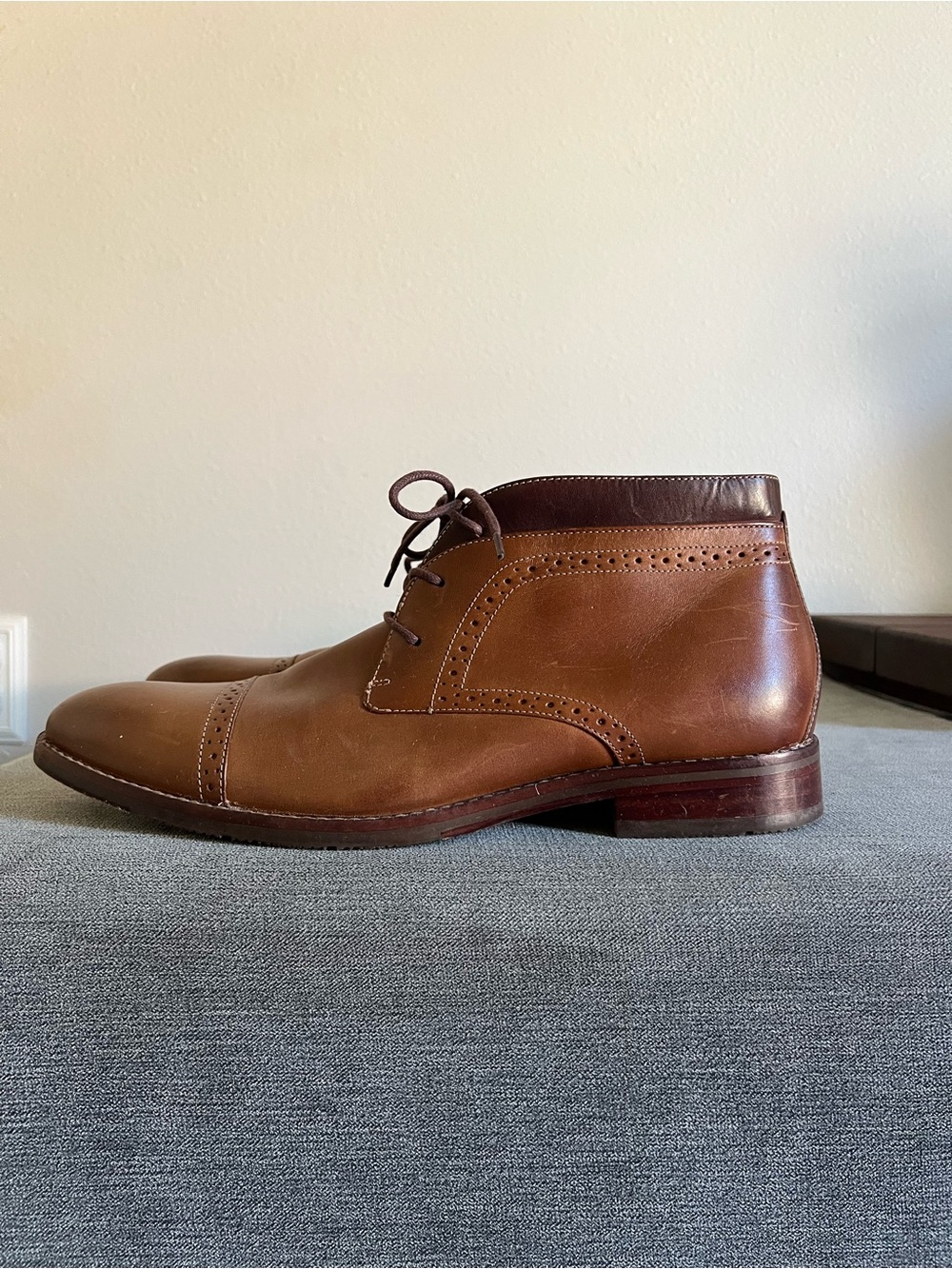 Men's Johnston & Murphy Brown Leather Lace-Up Dress Boots size 11.5